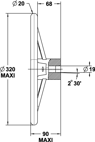 2200182 Imitation Leather Anodised Alu diam 320 diagram